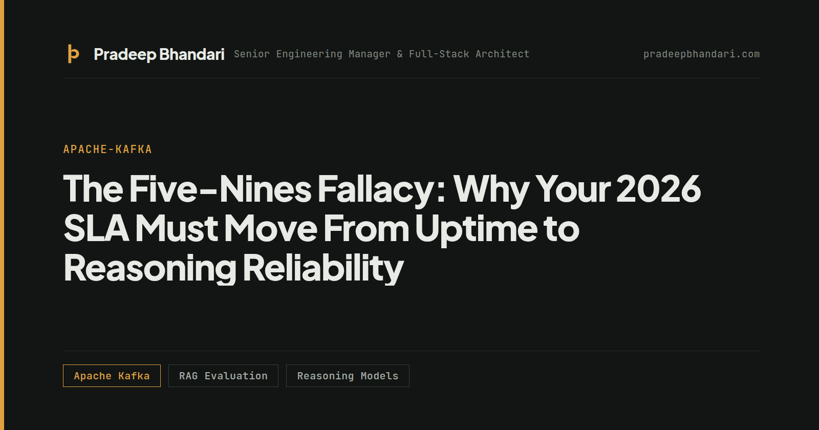 Branded cover card: The Five-Nines Fallacy: Why Your 2026 SLA Must Move From Uptime to Reasoning Reliability